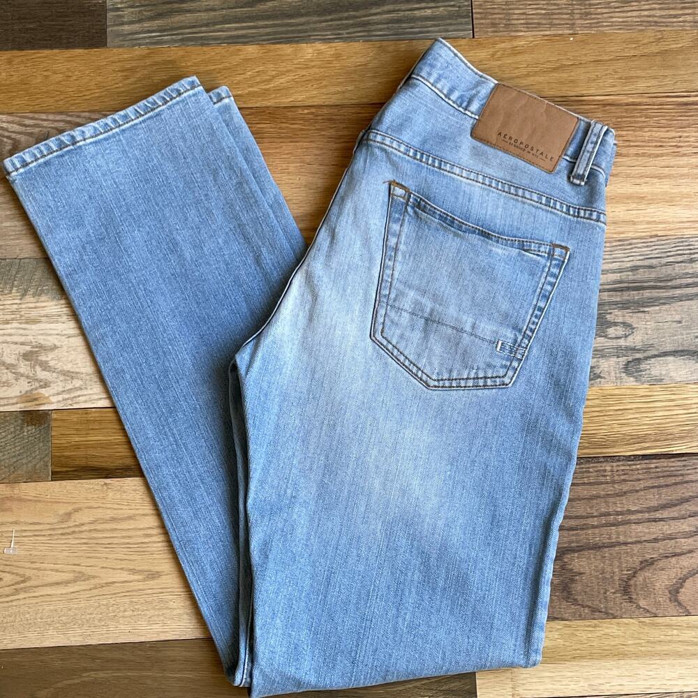 Aeropostale Skinny Jeans Womens 31/32 Light Wash Stretch Denim
